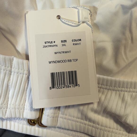 NWT Andie Wyndwood Rib Top Women's Size 3XL White Ribbed One Shoulder NEW - Picture 12 of 12